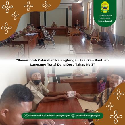 Pemerintah Kalurahan Karangtengah Salurkan Bantuan Langsung Tunai Dana Desa Tahap Ke-3 